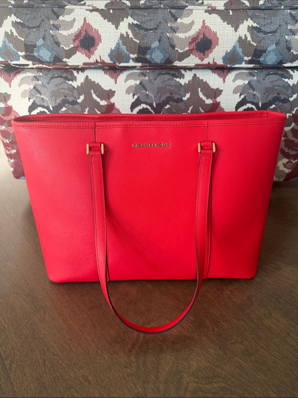 Michael Kors Bright Red Saffiano Tote